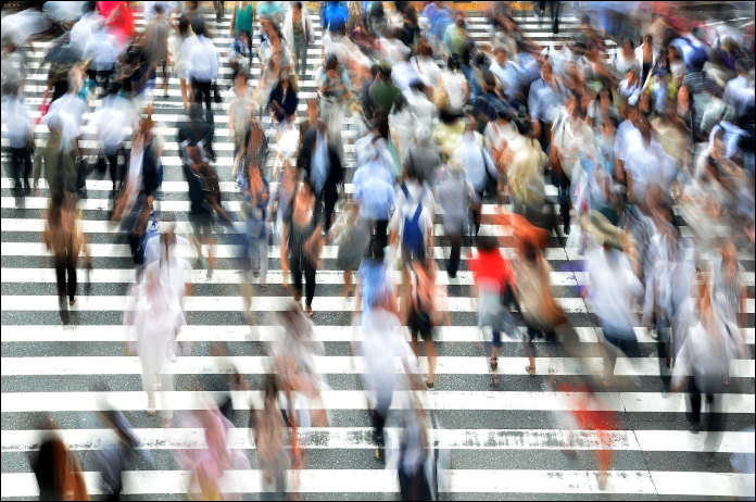 Blurred pedestrians as an example of social engineering