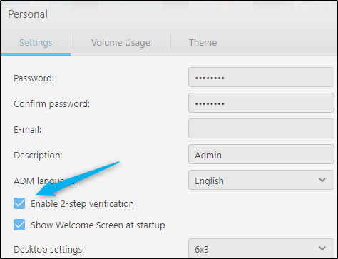 Enable two-step verification on ASUSTOR NAS