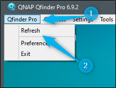 qfinder pro cannot find nas