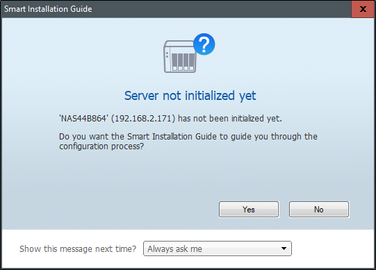 Server not initialized yet notification
