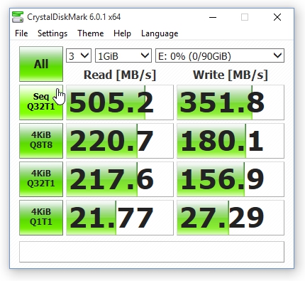 CrystalDiskMark 6 FreeNAS Mini XL+ iSCSI