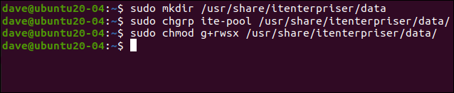 sudo mkdir /usr/share/itenterpriser/data/ ina terminal window