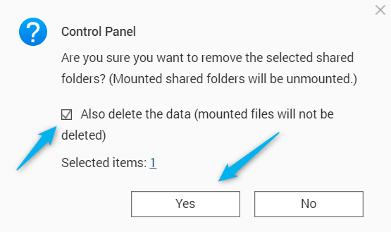 Delete folder and files on QNAP NAS
